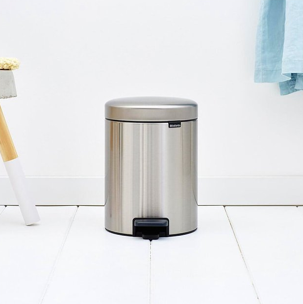 Šiukšliadėžė su pedalu NEWICON 5 l, atspari pirštų žymėms, matinis plienas, Brabantia