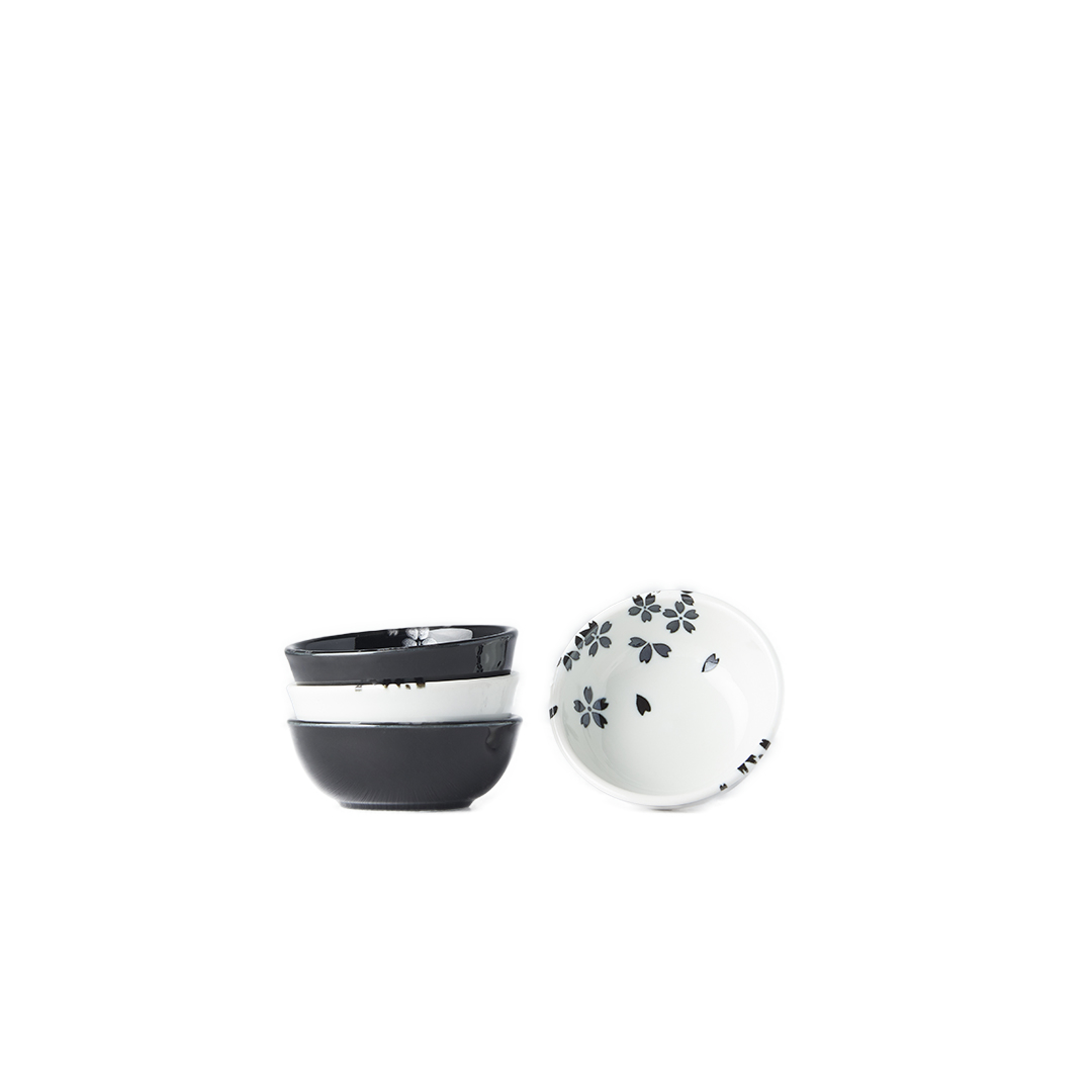 Indelis padažui BLACK & WHITE SAKURA, 4 vnt. rinkinys, 100 ml, MIJ
