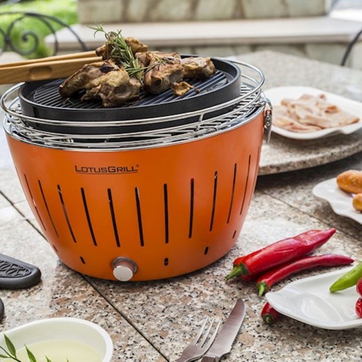Stalinė kepsninė šildoma anglimi, oranžinės spalvos, LotusGrill