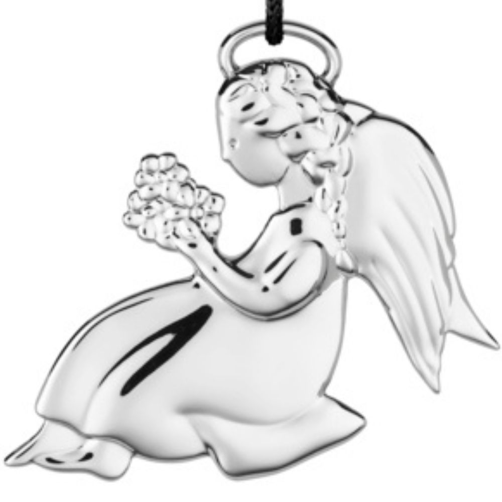 Kalėdinės eglutės dekoracija ANGEL WITH FLOWERS 7,5 cm, pasidabruota, Rosendahl