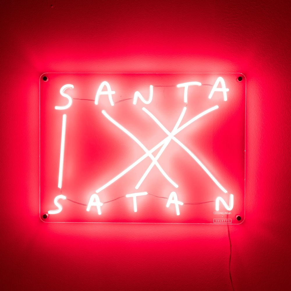 LED sienos dekoracija SANTA-SATAN 52 cm, Seletti