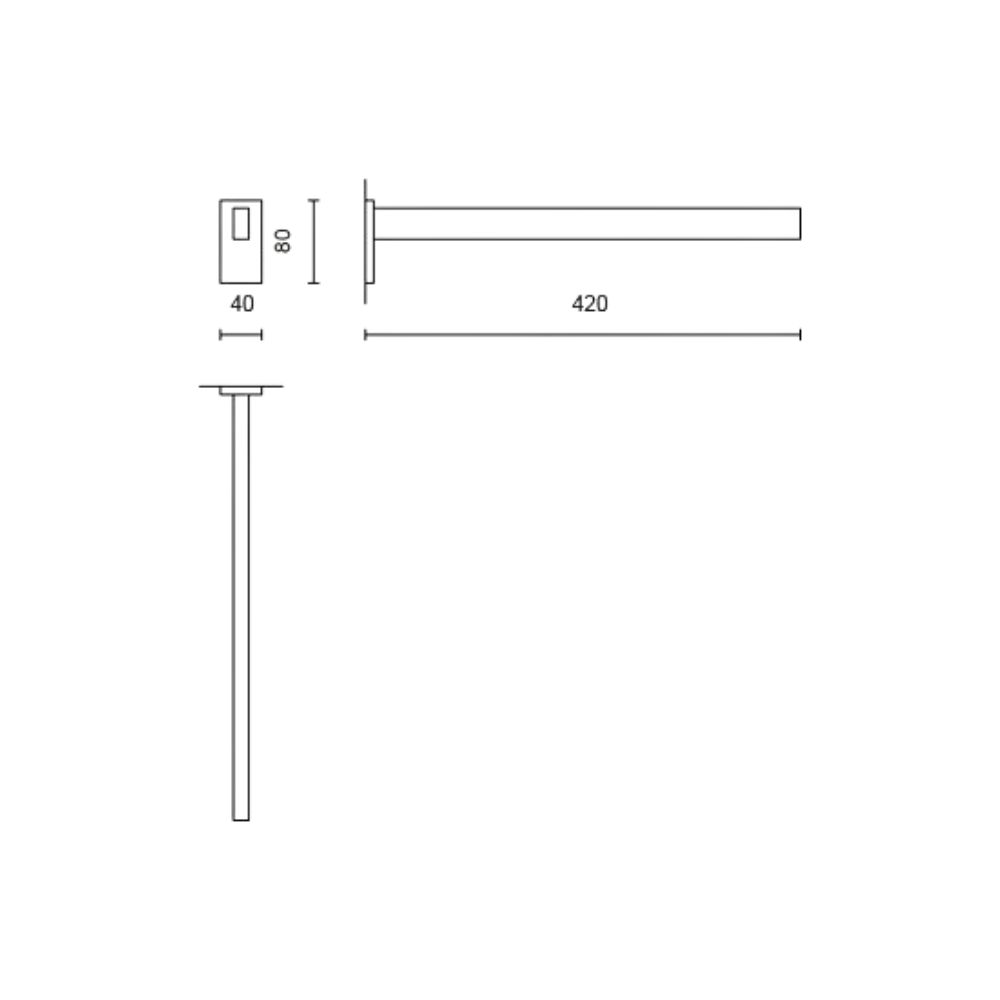 Rankšluosčių kabykla LINEA 42 cm, matinė, nerūdijantis plienas, Zack