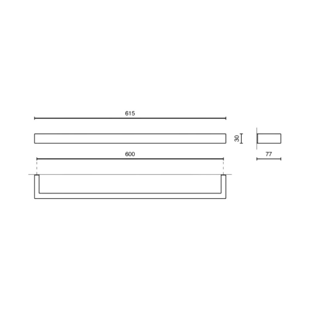 Rankšluosčių kabykla LINEA 61 cm, matinė, nerūdijantis plienas, Zack