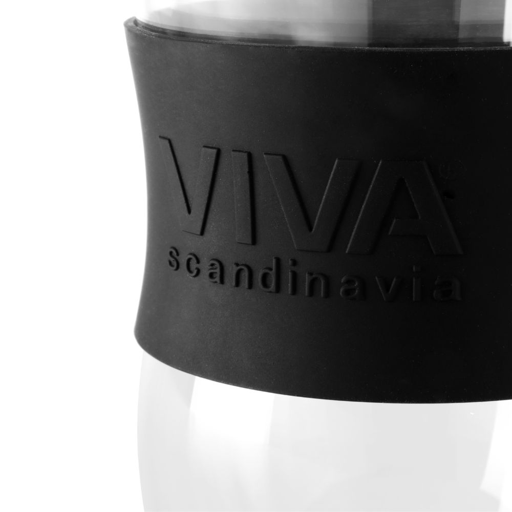 Kelioninis puodelis MINIMA 450 ml, juodos spalvos, stiklas, Viva Scandinavia