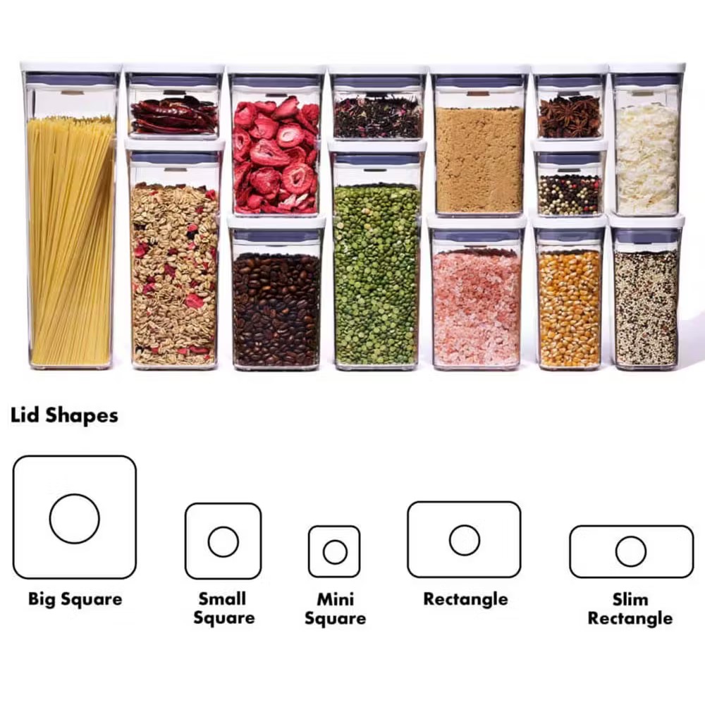 Virtuvinis produktų laikymo indas POP GOOD GRIPS 400 ml, mažas kvadrato formos, plastikinis, OXO