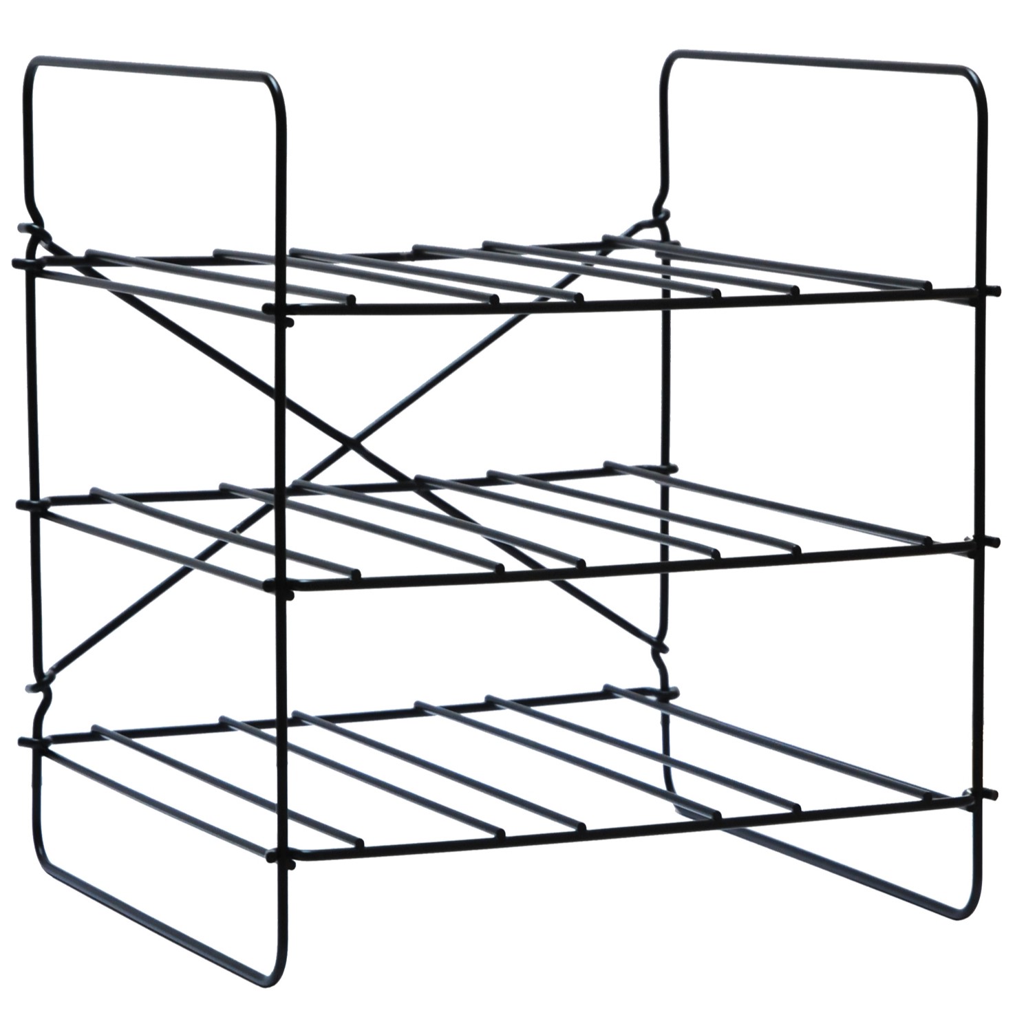 Ant grindų statomas vyno butelių laikiklis COMPACT 35 x 31 cm, juodos spalvos, nerūdijantis plienas, L