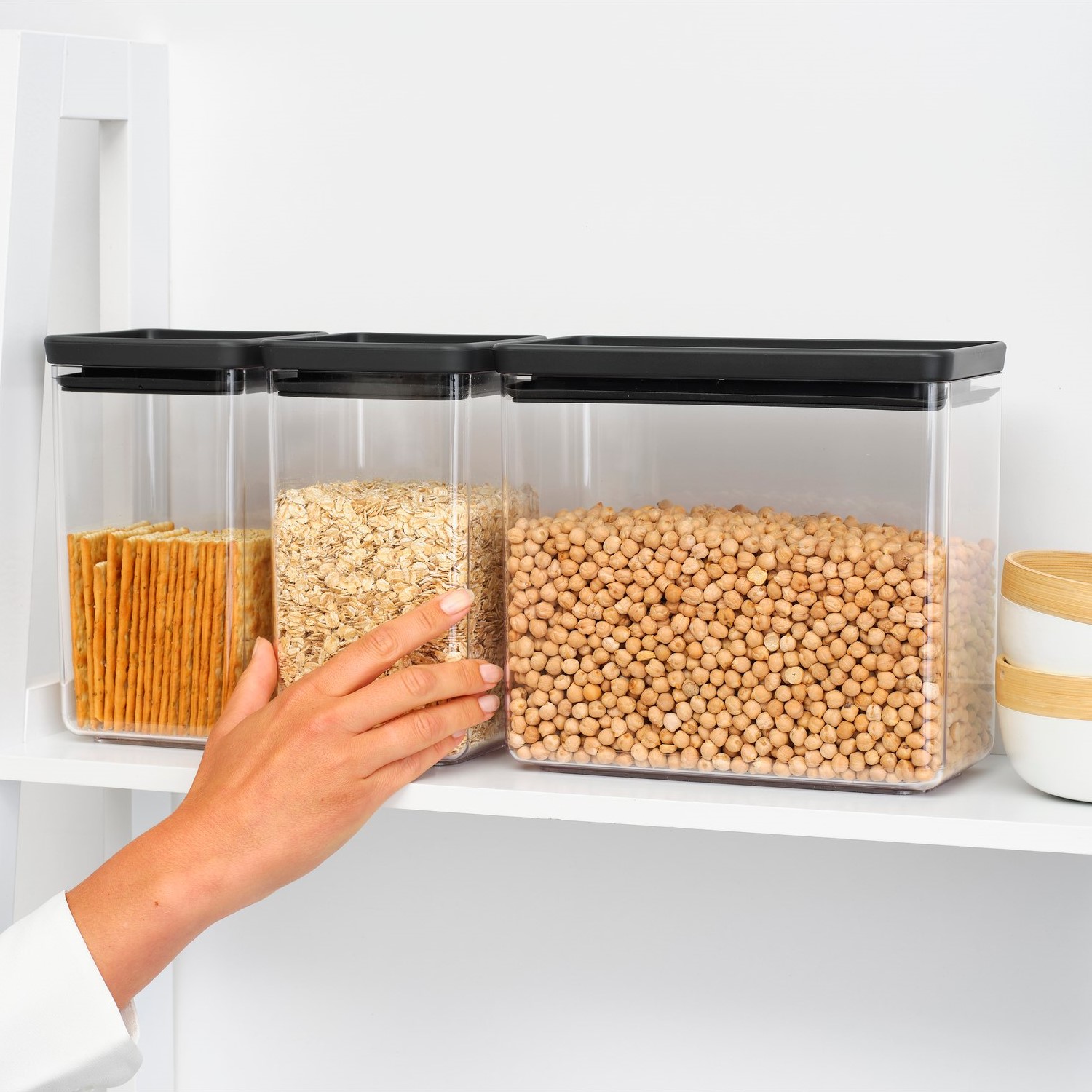 Maisto laikymo indų TASTY PLUS, 3 vnt. rinkinys, tamsiai pilkos spalvos, Brabantia