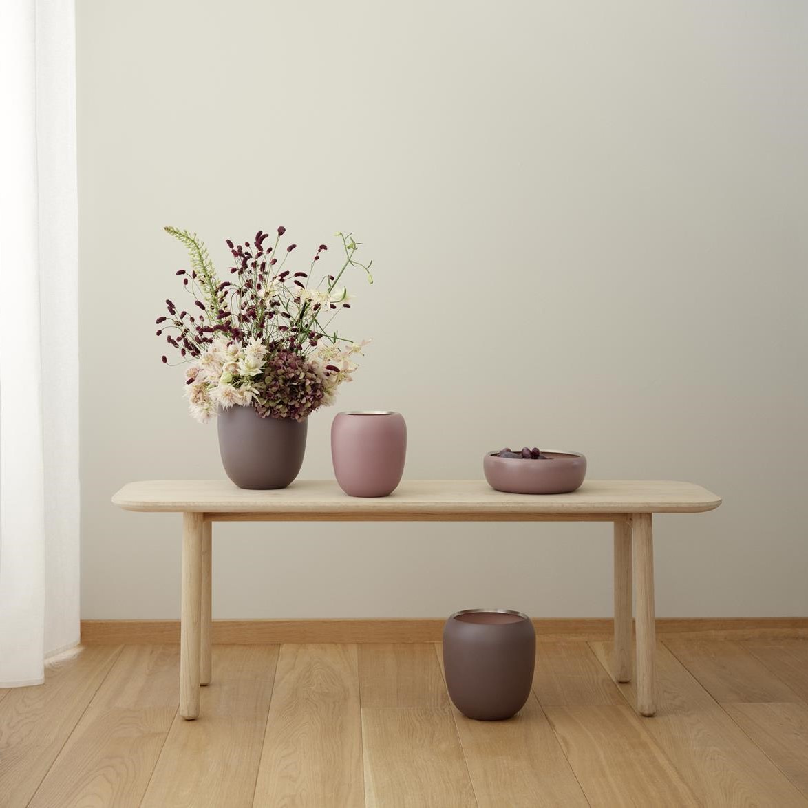 Vaza ORA 18 cm, dulkėtos rožinės spalvos, nerūdijantis plienas, Stelton