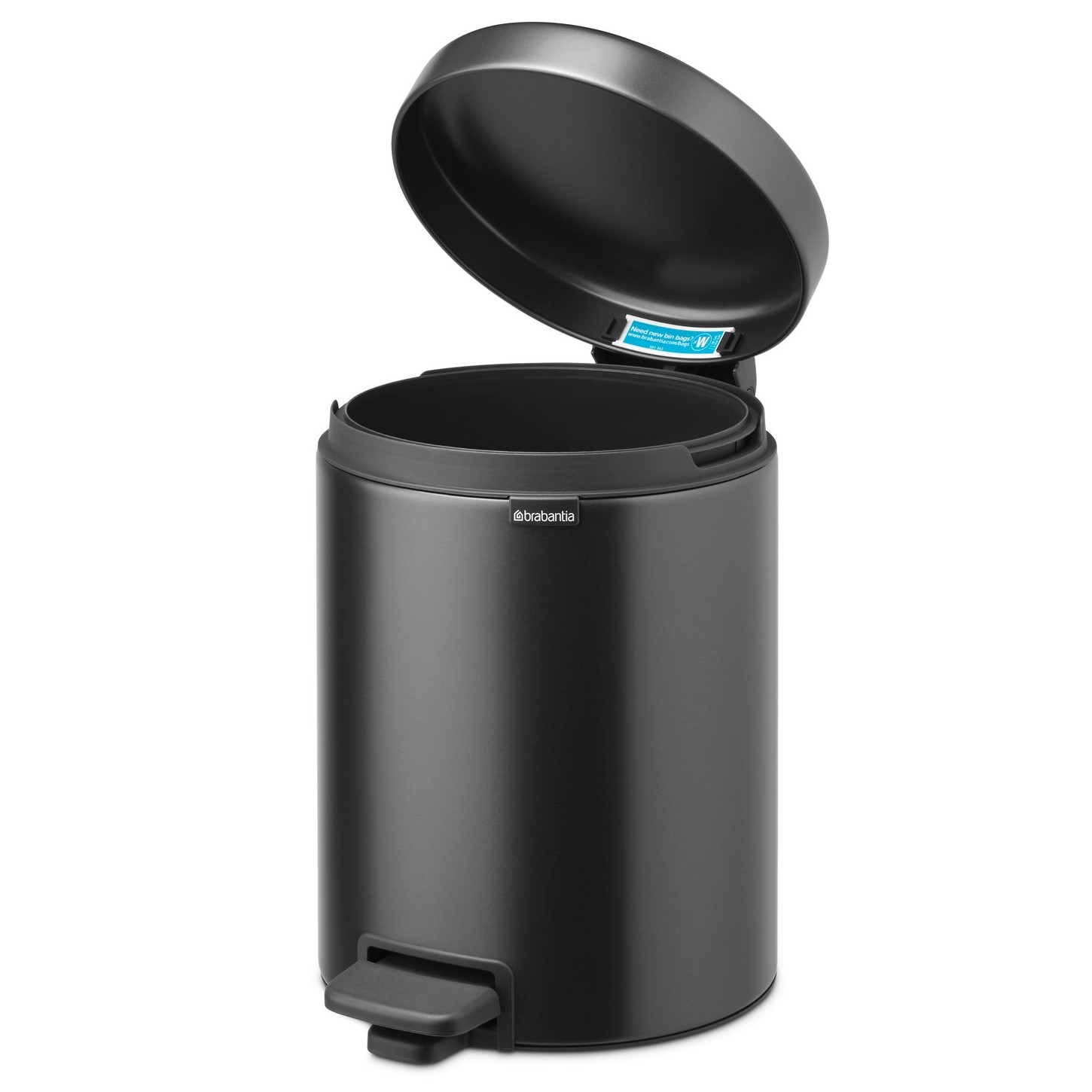 Šiukšliadėžė su pedalu NEWICON 5 l, ryškiai pilkos spalvos, plienas, Brabantia