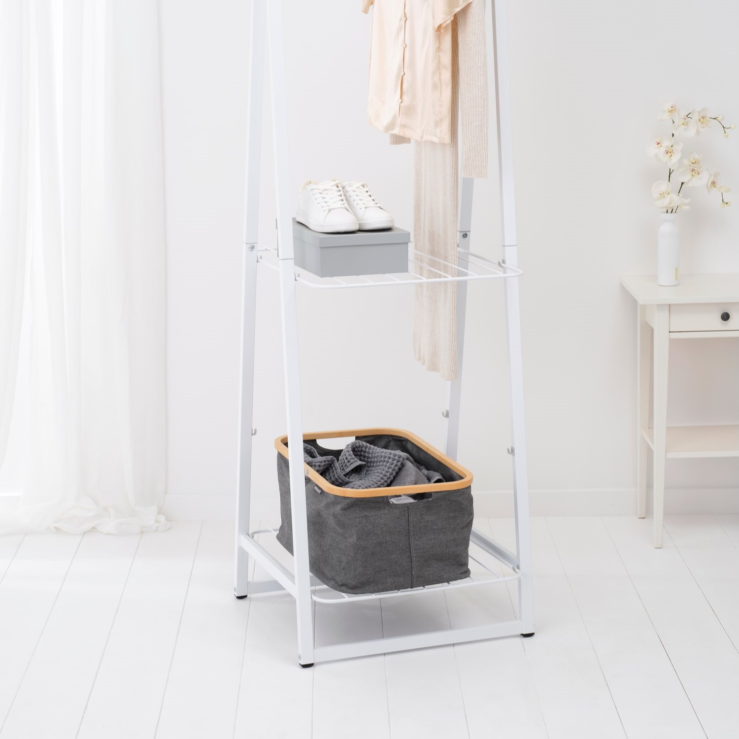 Skalbinių krepšys 40 l, juodųjų pipirų spalvos, audinys, Brabantia