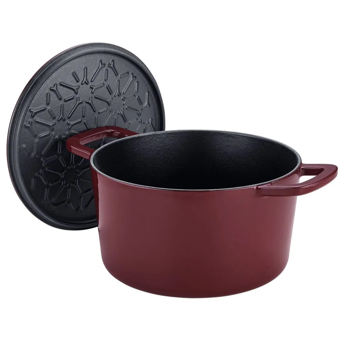 Virimo puodas MOMENTS 20 cm, bordo spalvos raudona, ketus, Fissler