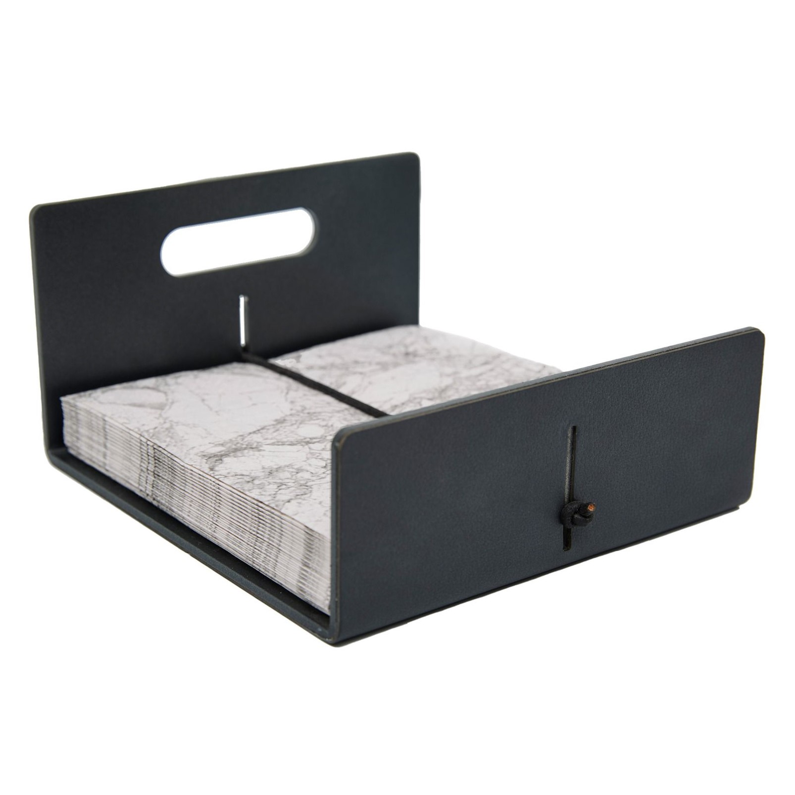 217364 3 drzak na ubrousky nupo 18 cm antracitova antracitova kuze hlinik lind dna