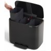 Šiukšliadėžė su pedalu BO 3 x 11 l, juoda, Brabantia