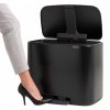 Šiukšliadėžė su pedalu BO 3 x 11 l, juoda, Brabantia
