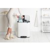 Šiukšliadėžė su pedalu BO 2 x 30 l, balta, Brabantia