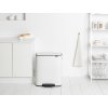 Šiukšliadėžė su pedalu BO 2 x 30 l, balta, Brabantia
