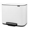 Šiukšliadėžė su pedalu BO 11 + 23 l, balta, Brabantia