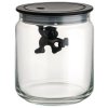 Virtuvinis laikymo stiklainis GIANNI 750 ml, juodas dangtelis, Alessi