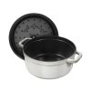 Troškinimo puodas COCOTTE 28 cm, apvalus, balto triufelio spalvos, ketus, Staub