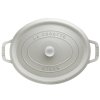 Žemas puodas COCOTTE 27 cm, baltos spalvos, ketaus, Staub