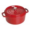 Žemas puodas 28 cm, vyšninė spalva, Staub