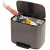 Šiukšliadėžė su pedalu BO 36 l, platina, Brabantia