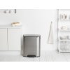 Šiukšliadėžė su pedalu BO 2 x 30 l, matinis plienas, Brabantia