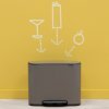 Šiukšliadėžė su pedalu BO 3 x 11 l, platina, Brabantia