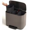 Šiukšliadėžė su pedalu BO 3 x 11 l, platina, Brabantia