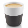 Espresso puodelis 80 ml, 2 vnt. rinkinys, su silikoniniu uždangalu, anglies juodos spalvos, Eva Solo