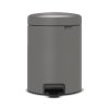 Šiukšliadėžė su pedalu NEWICON 5 l, mineralinė pilka, Brabantia
