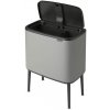 Liečiama šiukšlių dėže BO TOUCH BIN 11 + 23 l, mineralinės pilkos spalvos, Brabantia