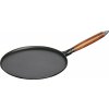Krepinių blynų keptuvė 28 cm, su lietinių apvertimo įrankiu ir paskleidėju, su medine rankena, ketaus, Staub