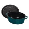 Žemas puodas 31 cm, jūros mėlynos spalvos, ketaus, Staub