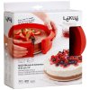 Apvali torto kepimo forma 23 cm, raudona, silikoninė, Lékué