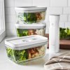 Vakuuminių indų maistui FRESH & SAVE 3 vnt. rinkinys, baltos spalvos, stikliniai, Zwilling