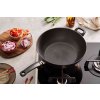 Wok tipo keptuvė ADAMANT 32 cm, juodos spalvos, aliuminis, Fissler