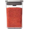 Virtuvinis produktų laikymo indas POP STEEL 1,0 l, mažas kvadratinio formos, plastikinis, OXO