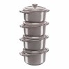 Indų kepimui orkaitėje 10 cm, 4 vnt. rinkinys, pilkos spalvos, keramikinis, Staub