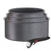 Puodų rinkinys INGENIO NATURAL FORCE L3969002, 4 vnt. rinkinys, pilkos spalvos, aliuminis, Tefal