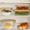 Maisto laikymo indas PKV-012 1,6 l, stiklas/ bambukas, Pebbly