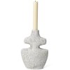 Pietų žvakės laikiklis YARA 17,5 cm, pilka, akmens masė, tvirta LIVING