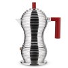 218870 moka kavovar pulcina 150 ml na indukci cervena rukojet alessi