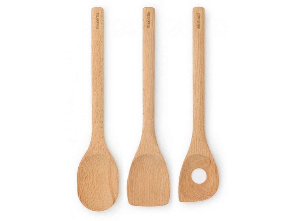 Ustensiles de cuisine, set de 3 pc, bois, Brabantia 