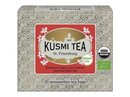 Melnā tēja ST. PETERSBURG, 20 muslīna tējas maisiņi, Kusmi Tea