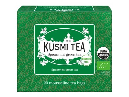 Zaļā tēja ar krūzmētru, 20 muslīna tējas maisiņi, Kusmi Tea