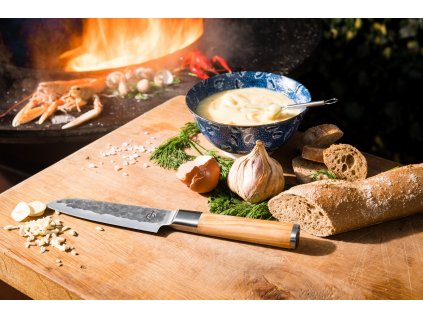 Santoku nazis OLIVE 14 cm, Forged
