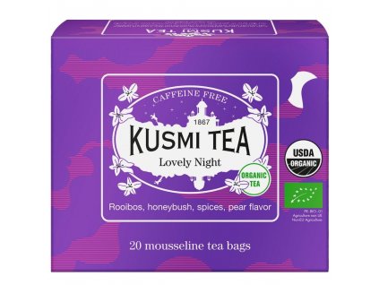 Rooibos tēja LOVELY NIGH, 20 muslīna maisiņi, Kusmi Tea