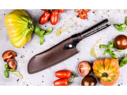 Naža ietvars Santoku nazim 18 cm, āda, Forged