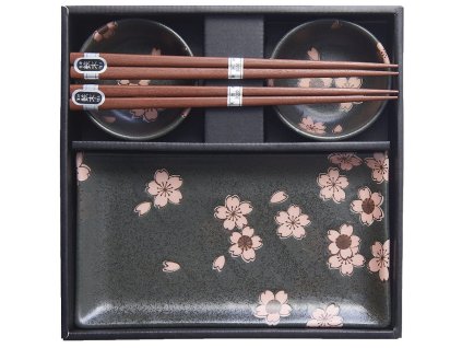 Suši komplekts BLACK UN PINK SAKURA, 4 daļas, MIJ
